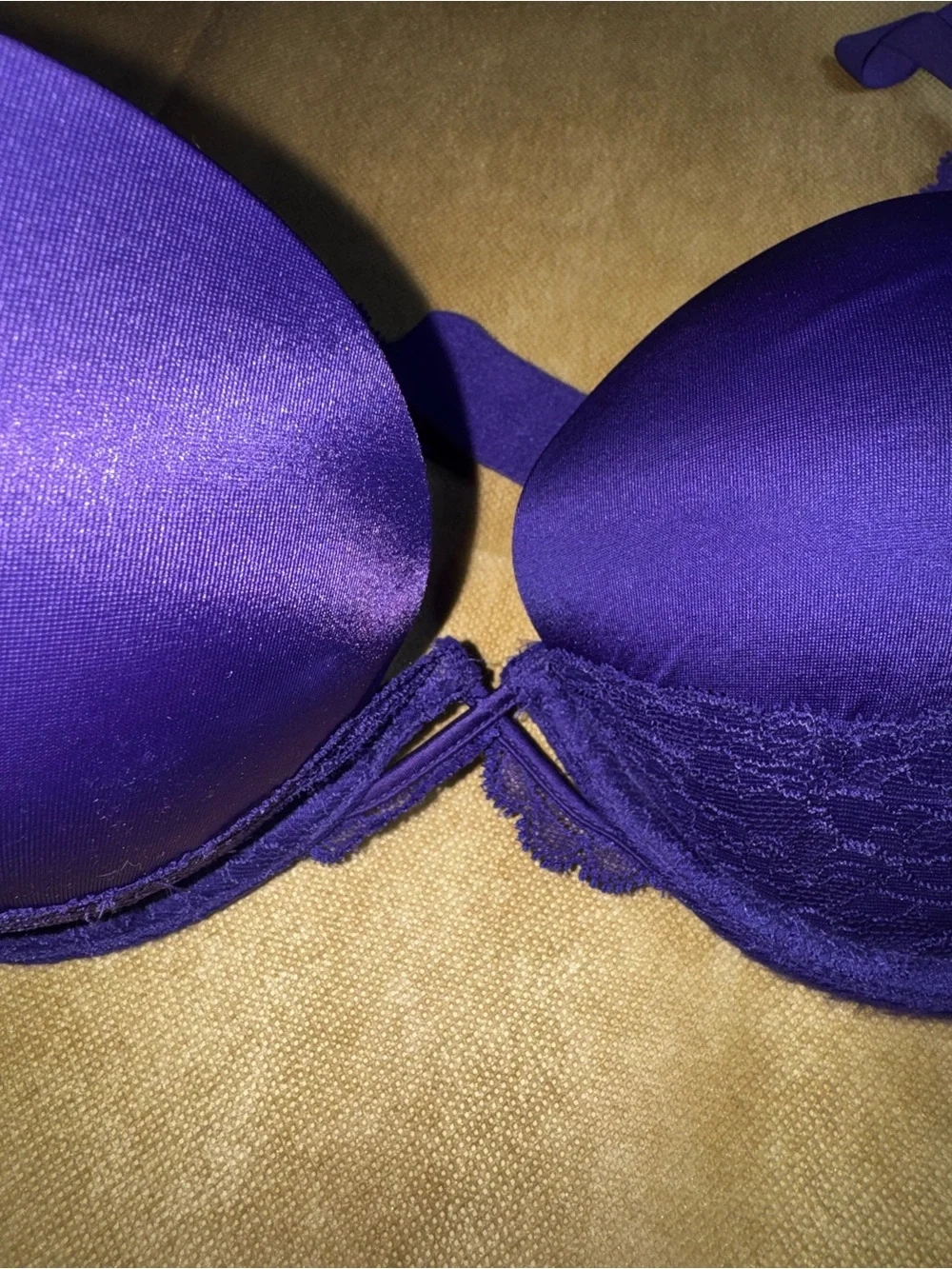 Victoria's Secret Satin & Lace Push-Up Bra in Deep Purple